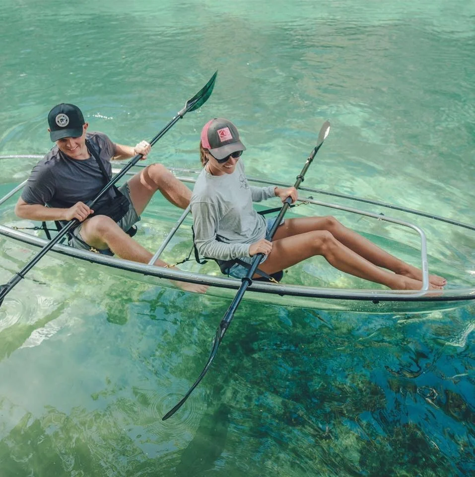 High Quality 2 Person Clear Kayak Made Of Imported Lexan Polycarbonate Resin For Water Sport