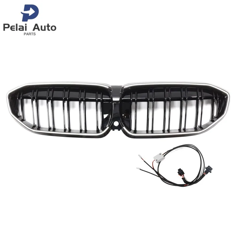 51138072085 Double Slat Black Kidney Grille  for BMW 3 Series G20 2019 2020 2021 2022