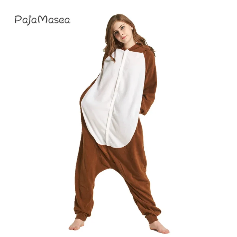 Baboon dorosły Onesie zwierząt Cosplay chłopiec mężczyźni piżama Cartoon polar ogólny kombinezon damski Homewear Onsie kostium szop Kigurumi