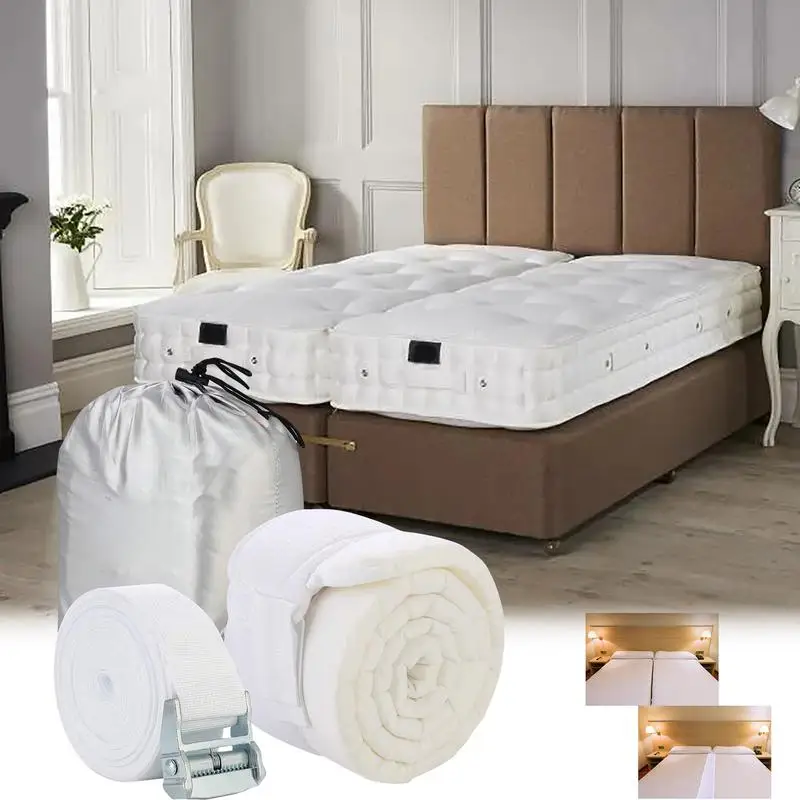 Bed Bridge Adjustable Connector Belt Bed Gap Filler Quickly Create King Size Bed Mattress Extender for Bedroom Rooms Home Hotel