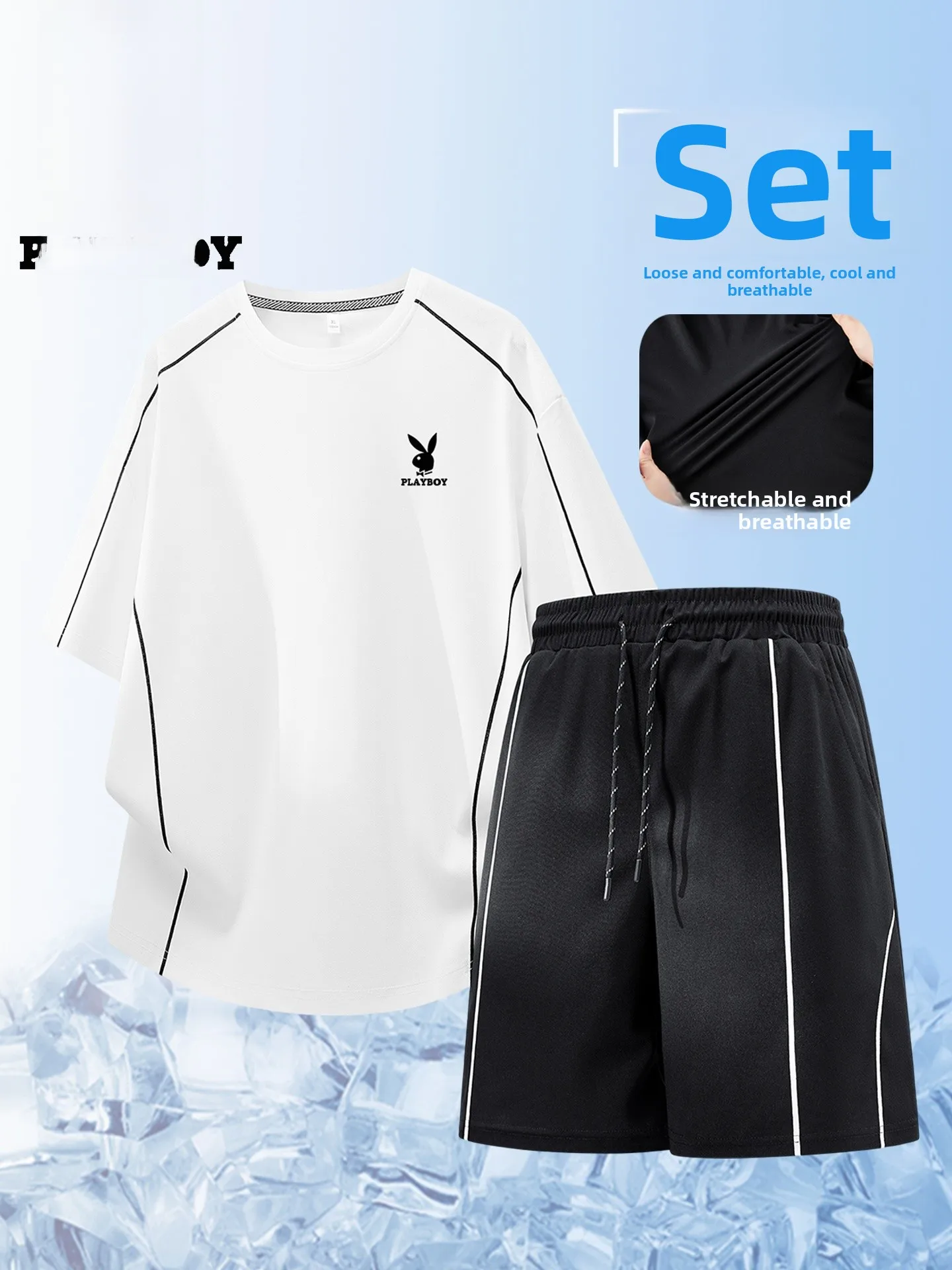 men's-sportswear-casual-summer-set-short-sleeve-shorts-youth-polyester-fiber-five-quarter-pants-chinese-made-t-shirt