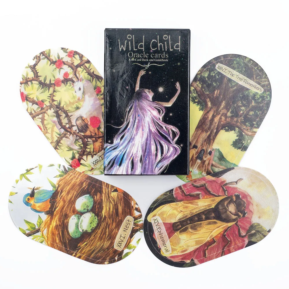Wild Child Oracle-Karten, Tarot-Deck, 40 Stück, 10,3 x 6 cm, für Wissen, Heilung und Familienfeiern, Freizeit, Unterhaltung, Spielkarte – Detail 7