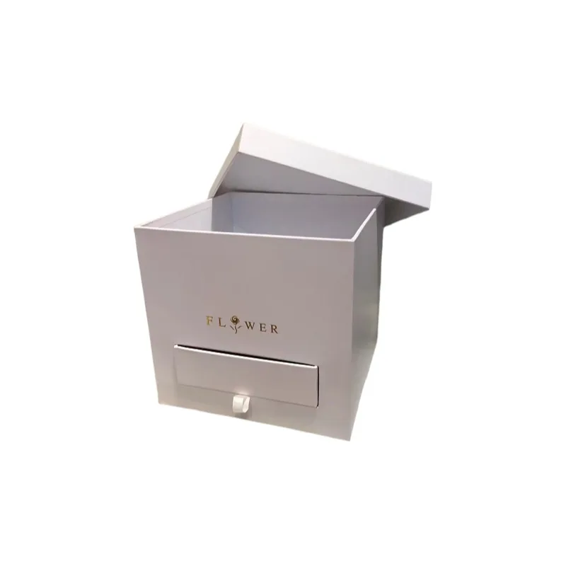 Square Drawer Gift Box With Lid Valentine\'s Day Wedding Flowers Cosmetics Packing Cardboard Carton Florist\'s All-purpose Boxes