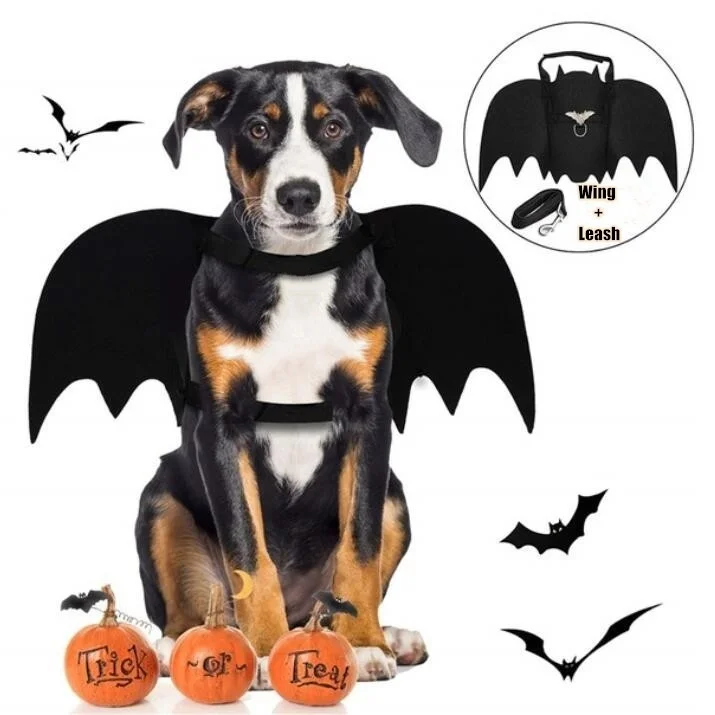 

1pc Halloween Dog Bat Wings Pet Costume Animal Roleplay Outfit 3D Realistic Design Pet Holiday Costume Outfit Halloween Dog Bat