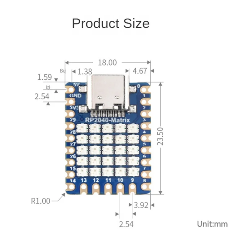 Nowa płytka rozwojowa Rp2040-Matrix Mini z wbudowaną matrycą LED 5x5 i dwurdzeniowym procesorem Rp2040