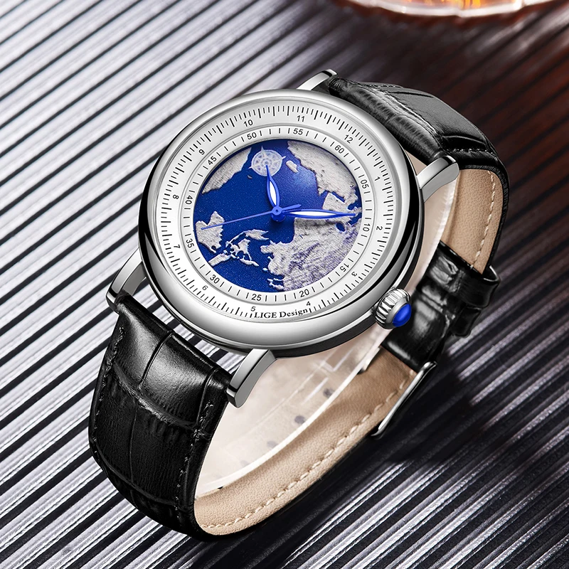 2026 New LIGE Watch Casual Fashion Man Watch Leather Top Brand Luxury Watches Waterproof Luminous Simple Quartz Wristwatch Clock