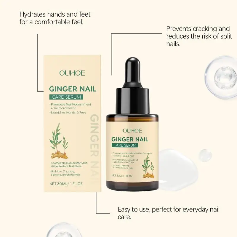 Ginger Nail Care Serum Deep Nourishment Maintains Comfort Prevents Cracking Gentle  For Daily Nail Care