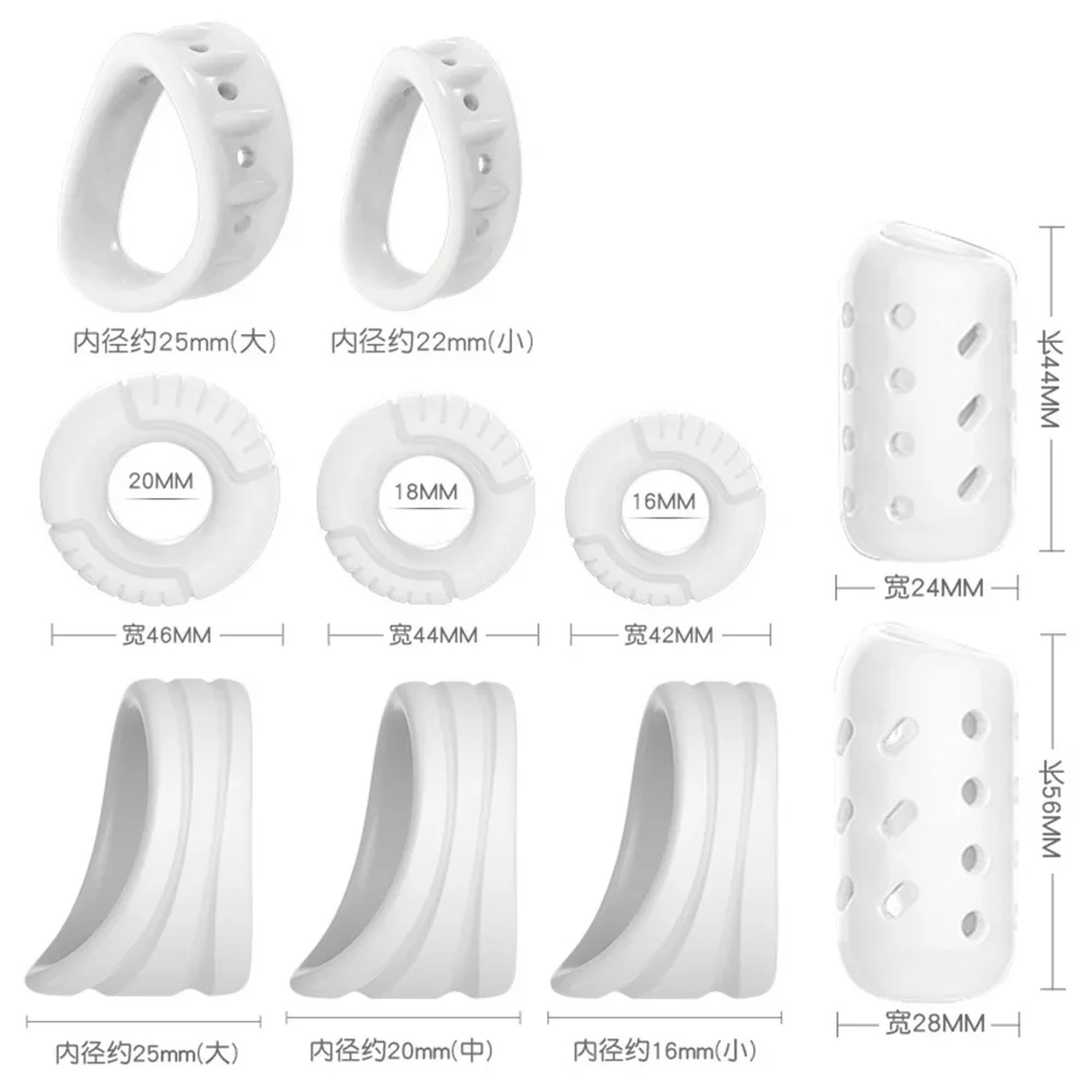 3PC/8/10PCS Penis Rings Foreskin Corrector Resistance Ring Delay Ejaculation Couple Cock Rings Adult Game Shop Sex Toys For Men