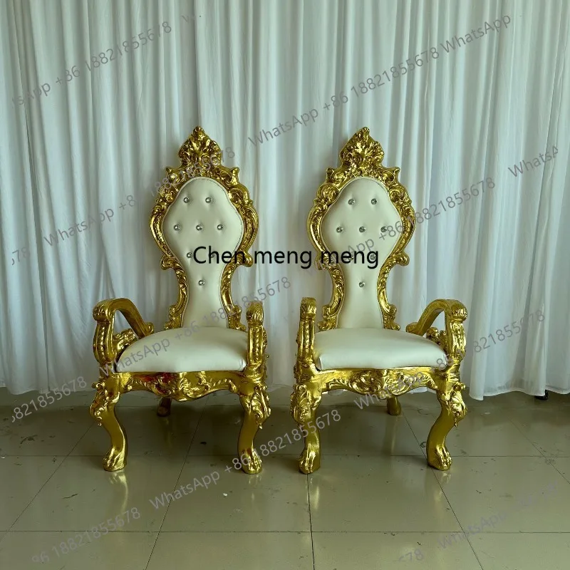 

European Solid wood frame Princess Chair Hotel Clubhouse Decorative High Back Chair Wedding Banquet Chair for hotel furniture