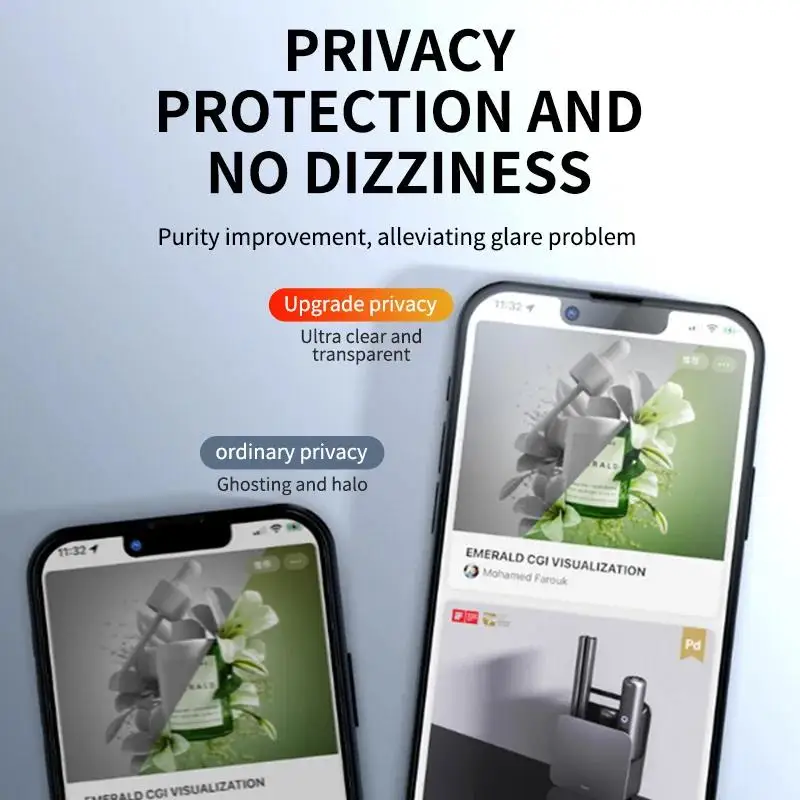 4 Piezas Protector de Pantalla Anti-Espía de Cobertura Completa para iPhone 17 16 11 12 13 14 15 PRO MAX Vidrio Templado Privacidad 17 Air 16 Pro Max Plus 6