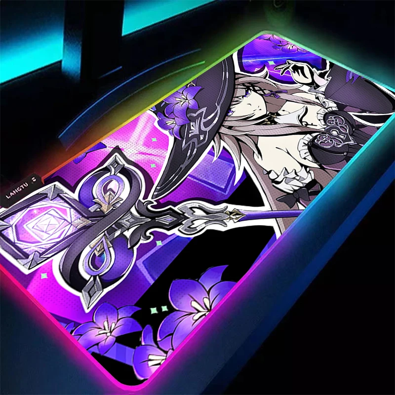 

RGB коврик для мыши игровой ПК светодиодный светящийся коврик для клавиатуры ноутбука скорость Honkai Star Rail Herta настольный коврик игровые аксессуары коврик для мыши