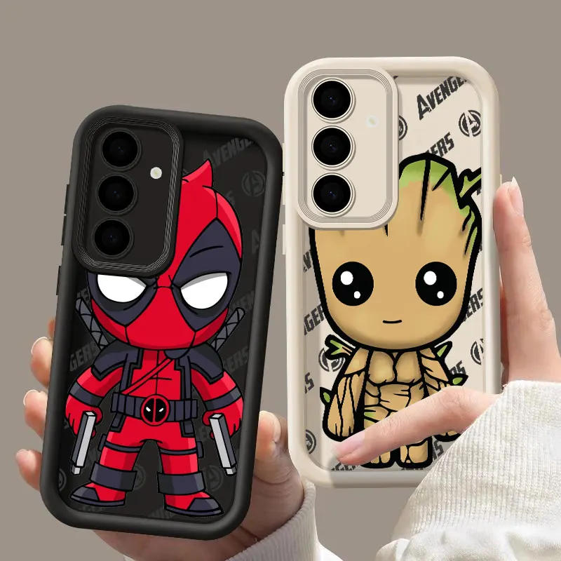 Marvel Cute Avengers Deadpool Groot S 24 25 Phone Case For Samsung Galaxy S24 S23 S21 S20 Fe S25 Ultra S22 Plus Shockproof Cover