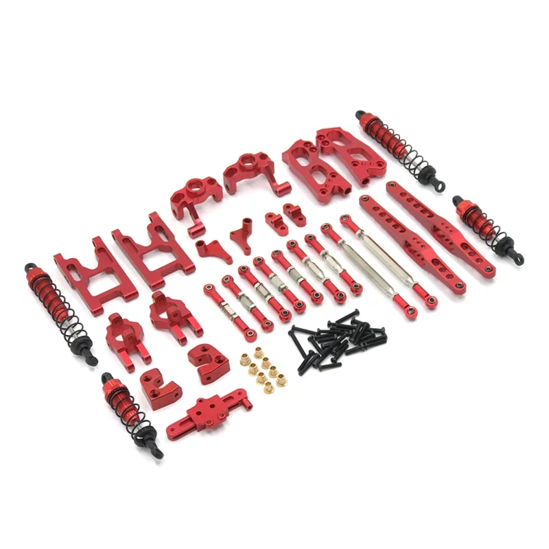 Para WLtoys RC Car 12427 12428 12423 FY-03 Peças modificadas de metal, kits de atualização como grupo de direção, feixe principal, assento C, etc.