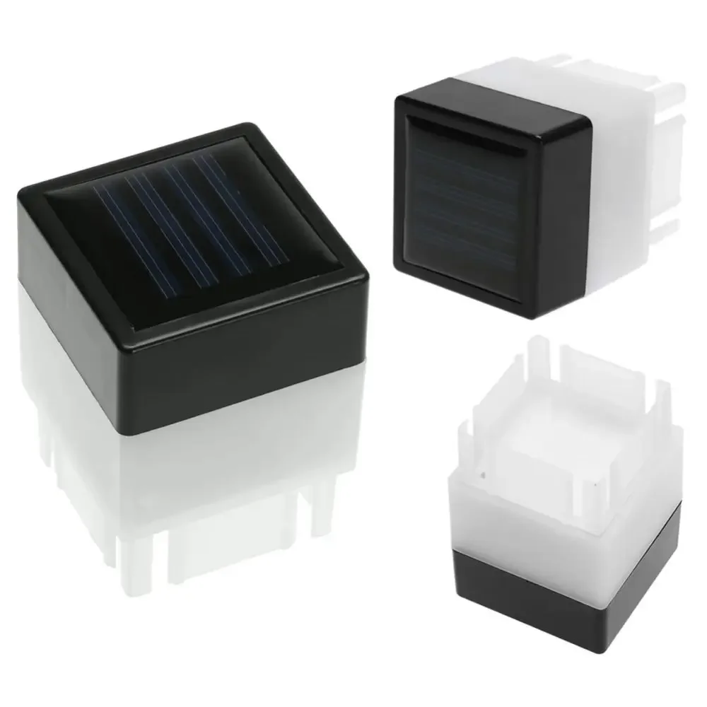 Square Outdoor Solar LED Lamp Waterproof White/Warm Light LED Solar Light Fence Post Pool Garden Lamp Garden Decoration