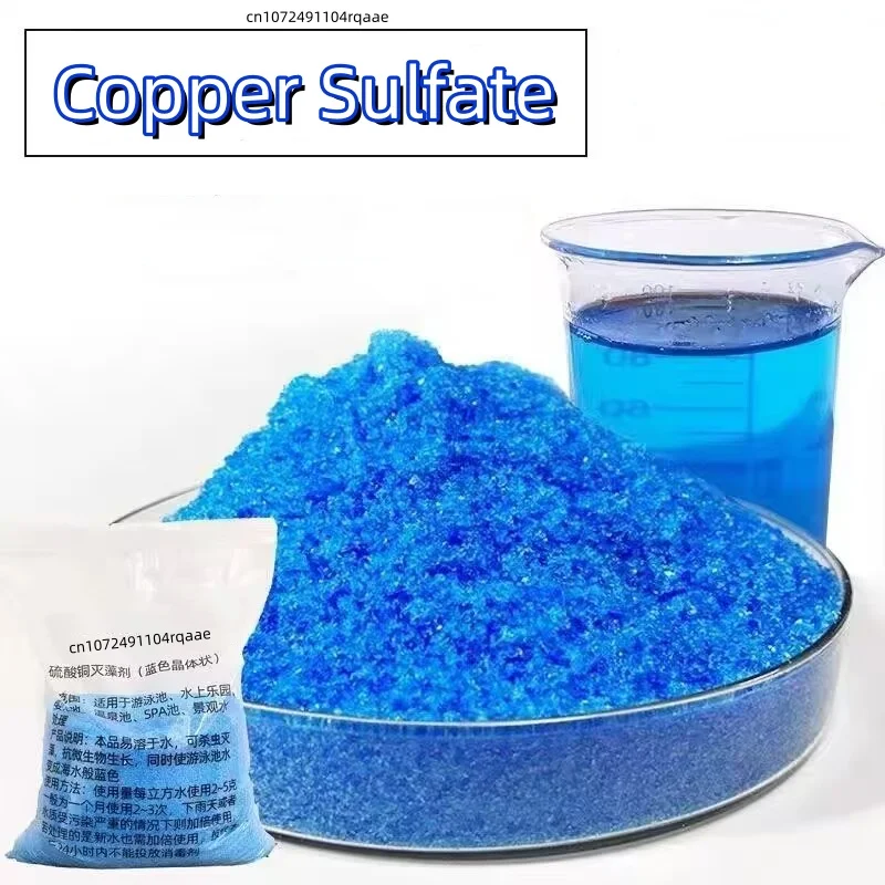 Sulfato de Cobre Pentahidratado con 99% de Pureza, Eliminador Profesional de Algas para Acuarios, Clarificador de Estanques para Estanques de Peces Koi al Aire Libre