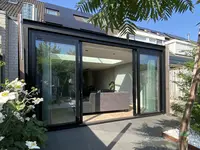 Full Vision Doors Custom Design Glass Sliding Door Balcony Patio Sun Room Glass Door with Double Tempered Glass Sliding Doors 5