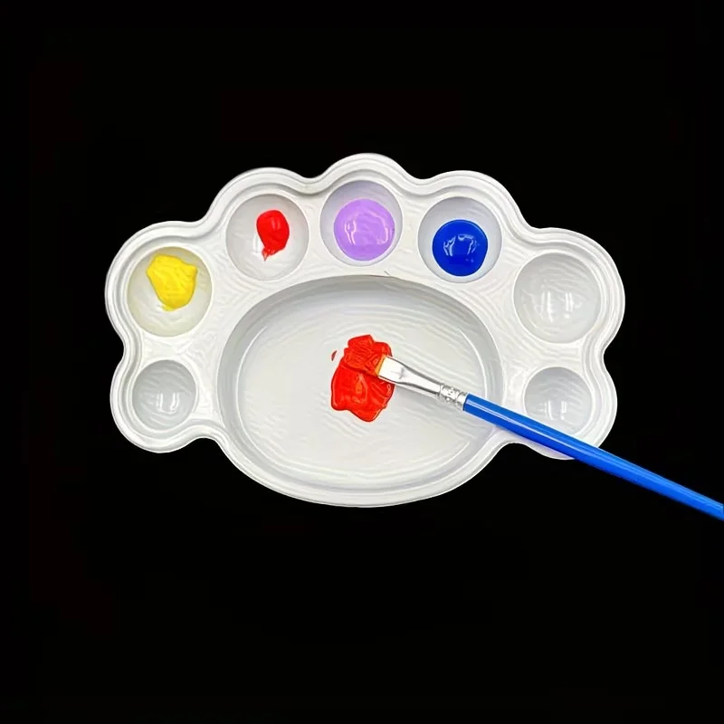 Paletas de plástico blancas para pintura, bandeja de acuarela para fiestas de pintura, manualidades y pintura artística, 10-100 unidades