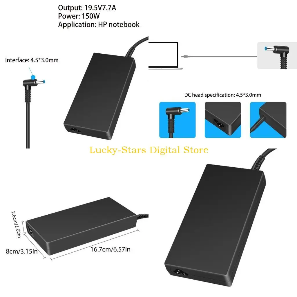 

T3EE SA-1504530 150W 19,5 В 7,7A AC Adapter Зарядное устройство 100-240V 50 60 Гц 2A вход