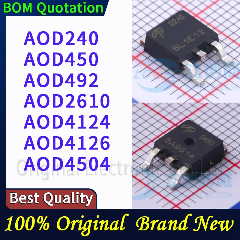 

5pcs/lot AOD240 AOD450 AOD492 AOD2610 AOD4124 AOD4126 AOD4504 In stock Original High quality