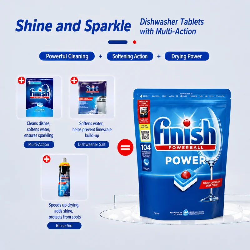 Dishwasher Tablets Water Soluble Wrapper Powerball Pre-Dissolve Enzymatic Cleaner For Dishwashers Dish Washing Pods