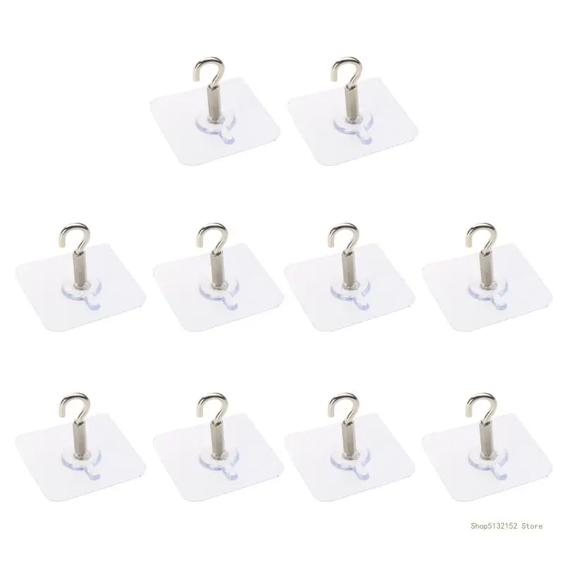 QX2E Self Adhesive Hooks 5 8 10pcs Stainless Steel Ceiling Hooks Heavy Duty Hook