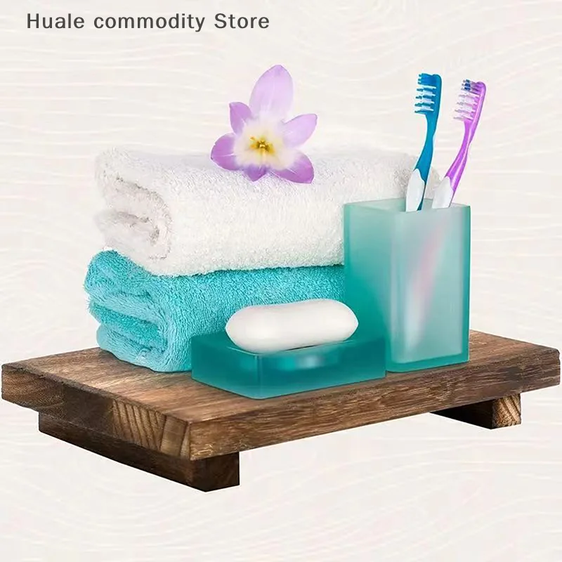 Vassoio da bagno in legno retrò Vanity Hands Sapone Portaoggetti per candele profumate Vassoio per condimenti da cucina Decorazione della casa