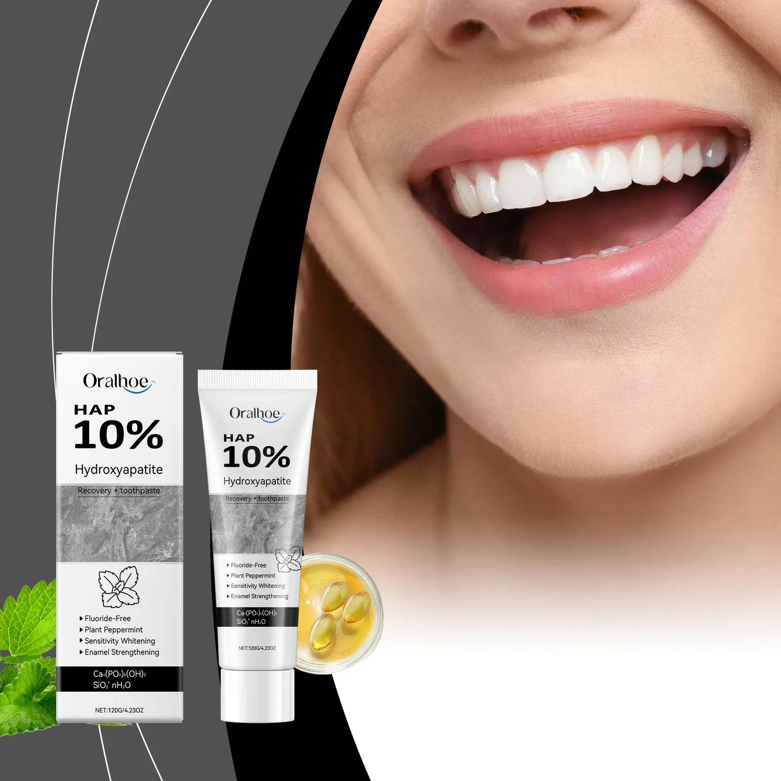 Pasta Dental Blanqueadora, Reparadora del Esmalte, Higiene Bucal, Eliminación de Manchas, Aliento Fresco, Hidroxiapatita, Pasta Dental Abrillantadora