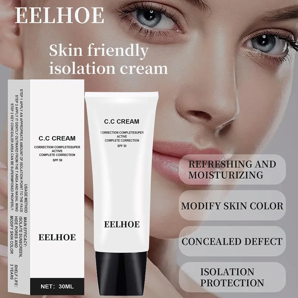 30ML CC Cream Nascondi l'imperfezione Delicato sulla pelle Illumina il colore della pelle Cosmetici Fondotinta Crema nascosta per pori grossolani J8W6