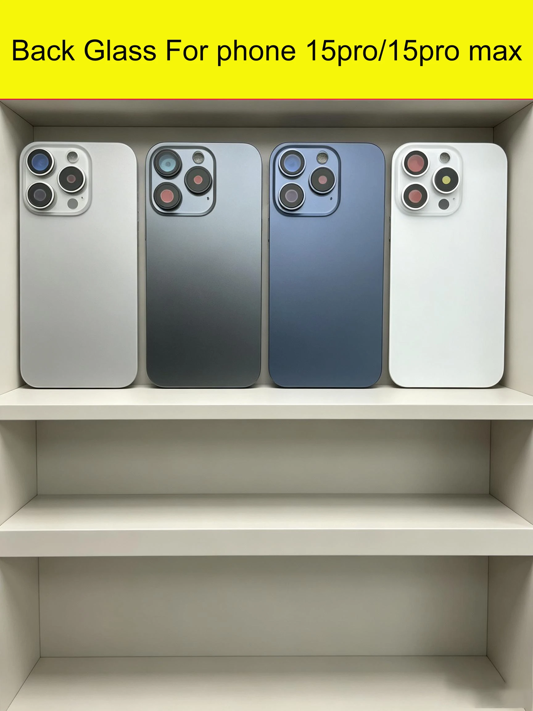 1 Stück Rückglas für iPhone 15 Pro/15 Pro Max, Rückglasplatte, Akkuabdeckung, Ersatzteile, Rückgehäuse mit Kameralinse