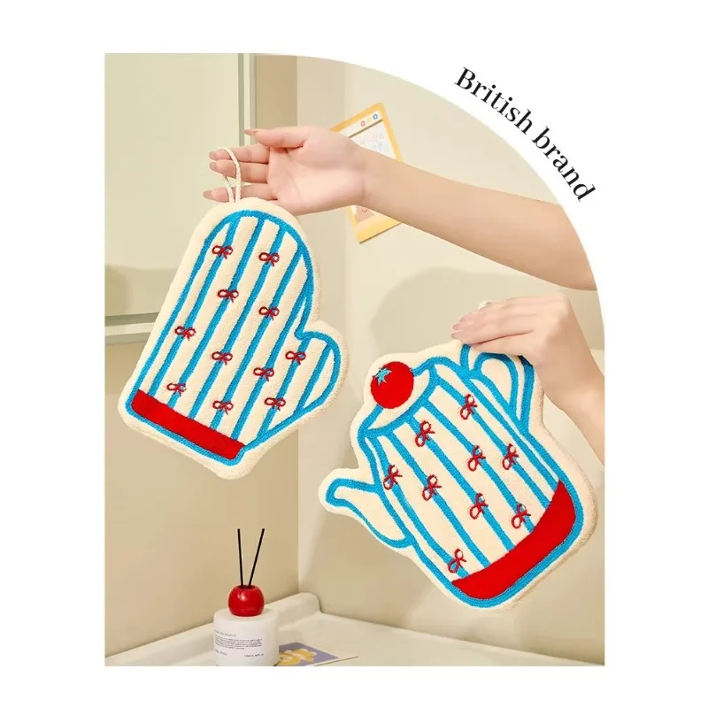 Coral Velvet Hand Towel Hanging Cute Simple Handkerchief Absorbent Household Kitchen Towel Children's Hand Towel - view 6