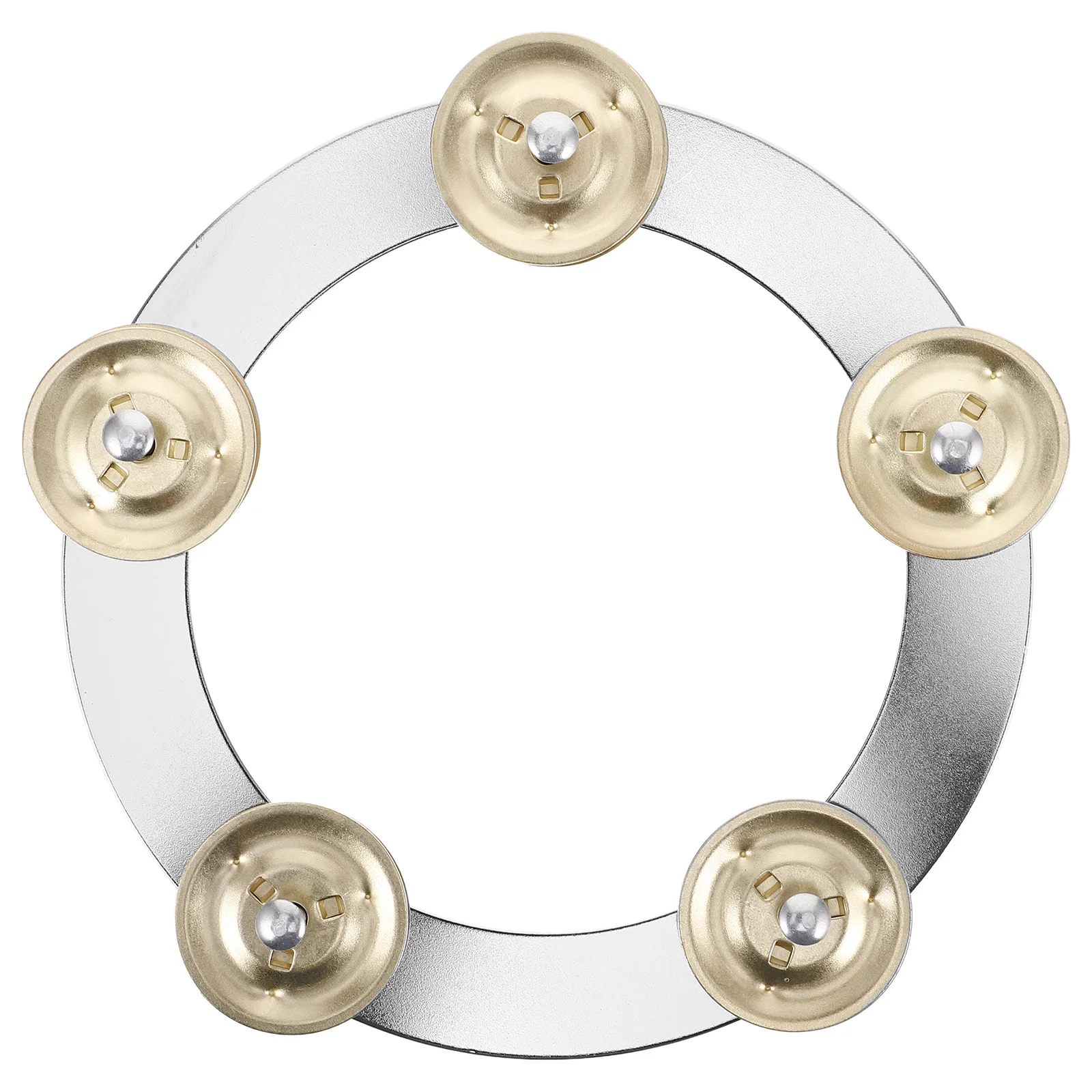 

Musical Instrument Accessories Hi-hat Bell with Stainless Steel Bass Drum Hoop Mount Tambourine