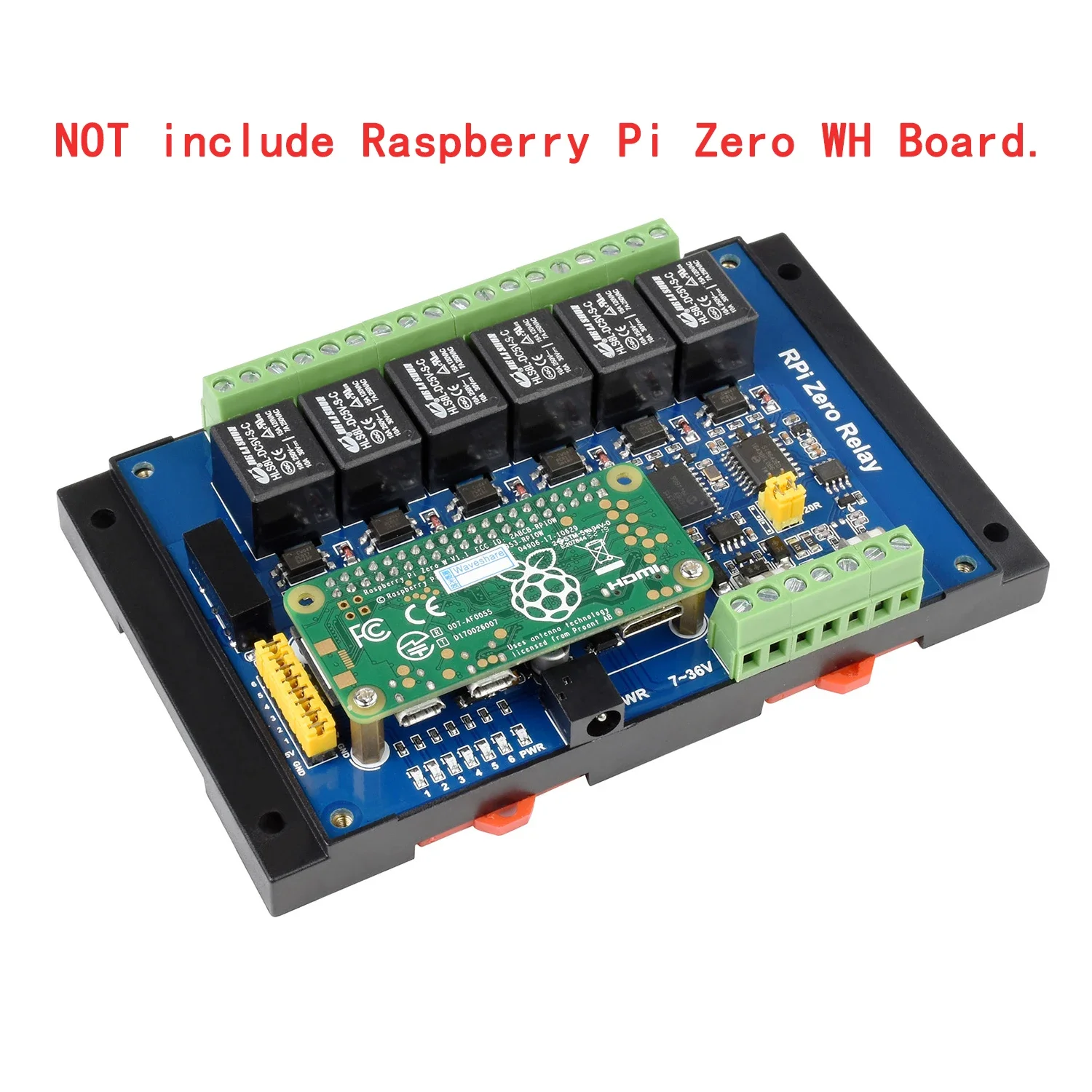 AeroPartsIndustrial 6-Channel Relay HAT Expansion Board For RasPi RPI Raspberry Pi Zero 2 W WH 2W IoT Projects Starter Kit Acces