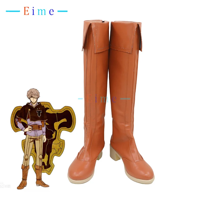 

Black Clover Gauche Adlai Cosplay Shoes Brown Boots Anime Accessories Halloween Party Role Play Shoes Custom Made