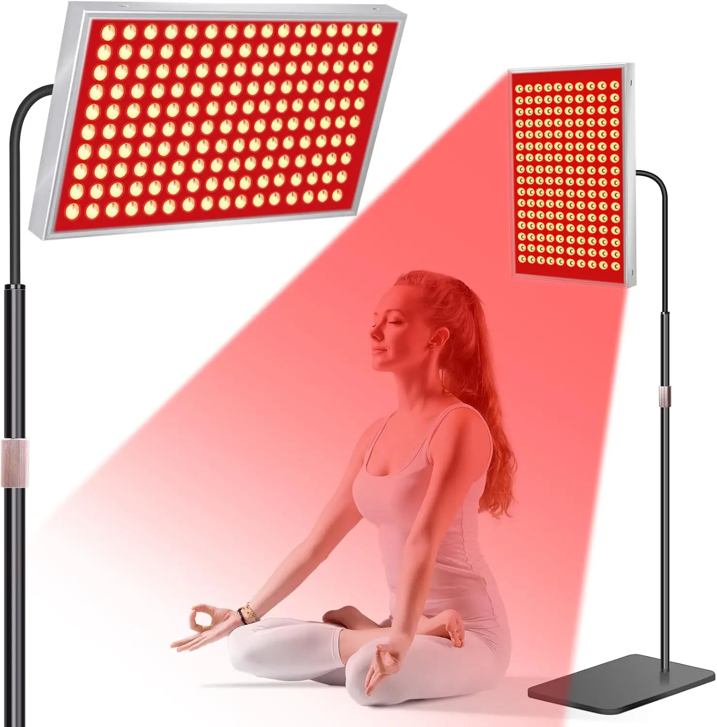

Red Light Therapy Panel 160 Dual-Wavelength LEDs 660nm 850nm with Stand for Face Body Skin Muscle Home Use