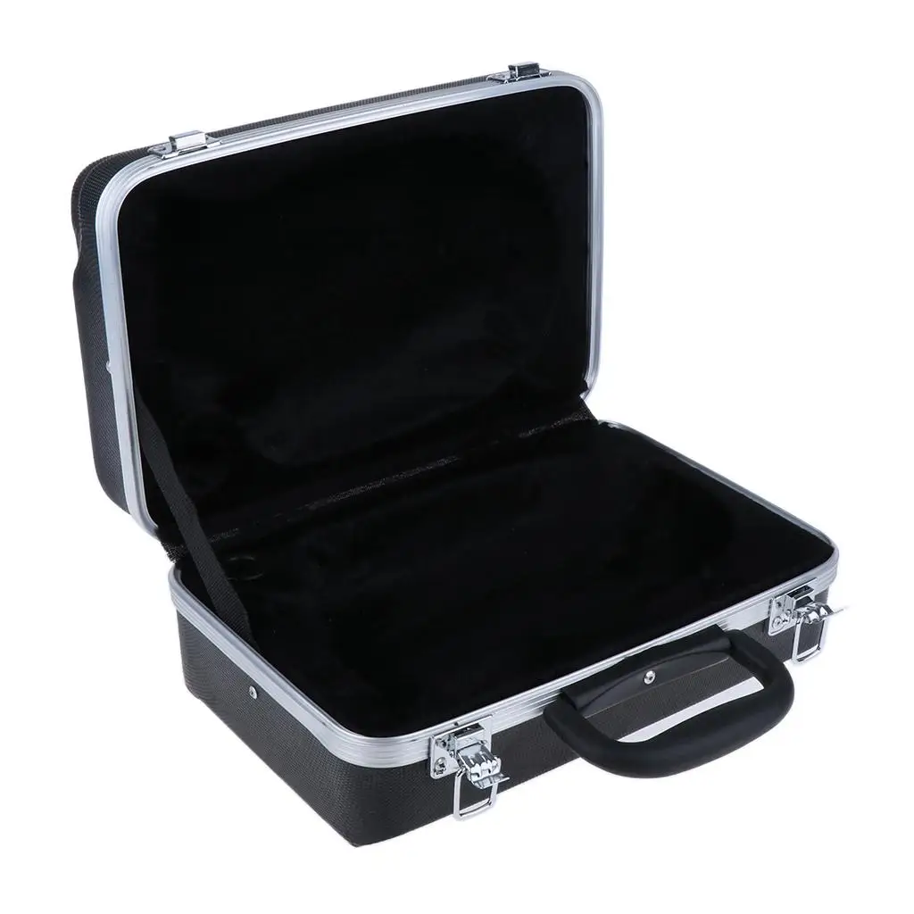 Plastic Pocket Trumpet Hard Case W/ Handle, Lock Trumpet Accessories Black