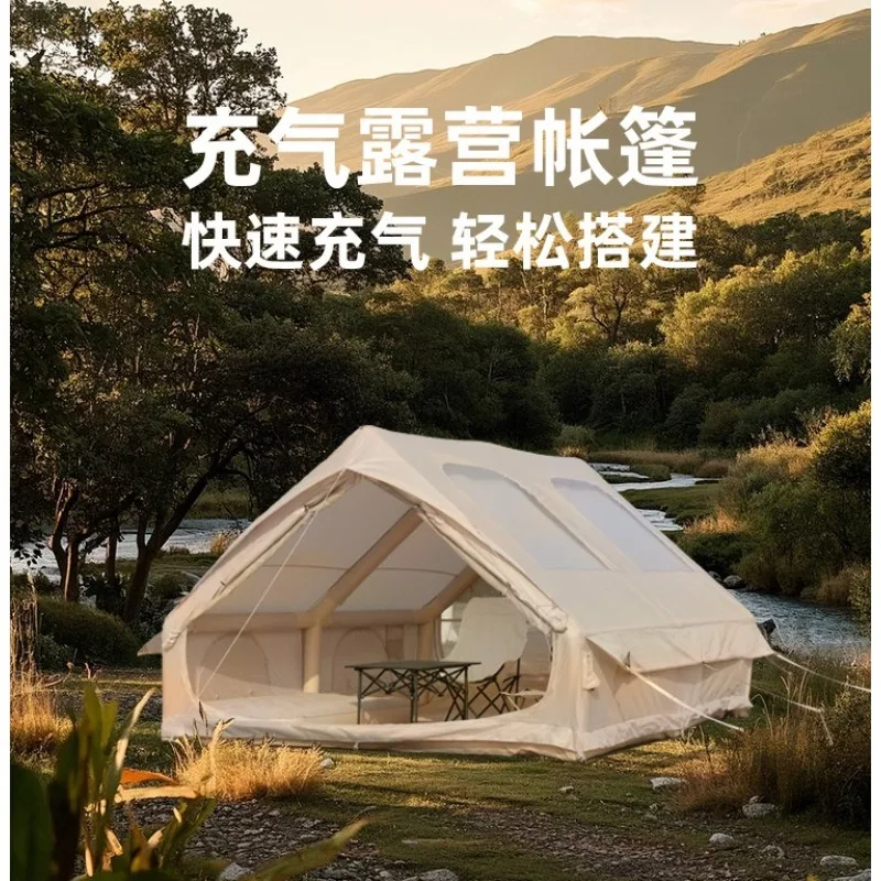 

3-4 Person Automatic Inflatable Camping Tent, Thickened Ridge Style Waterproof Tent, Portable Outdoor Family Travel Tent