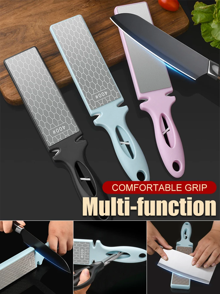 5-in-1 Emery Knife Sharpener 400 1000 Grit Handheld Double-Sided Knife Sharpning Stone Scissors Sharpener Kitchen Accessories