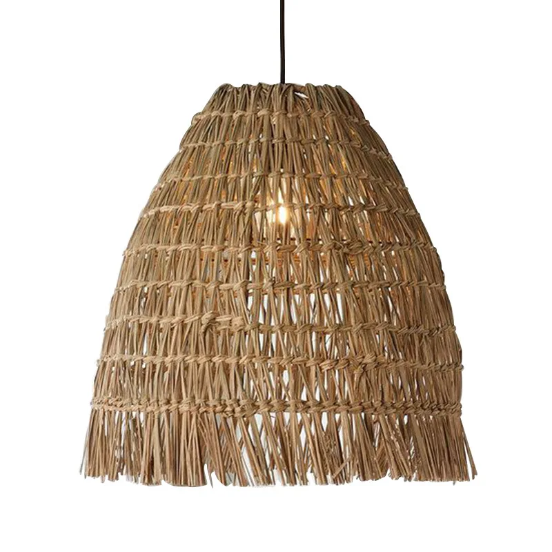 Vintage Rattan Weaving Art Pendant Light Hand-woven Pendant lamp for Living Room Restaurant Loft bedroom Wicker Chandeliers