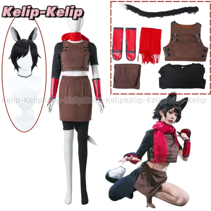 

Fantasia Izutsumi Cosplay Scarf Tail Outfit Anime Delicious in Dungeon Costume Wig Tail Ear Halloween Christmas Xmas Costumes