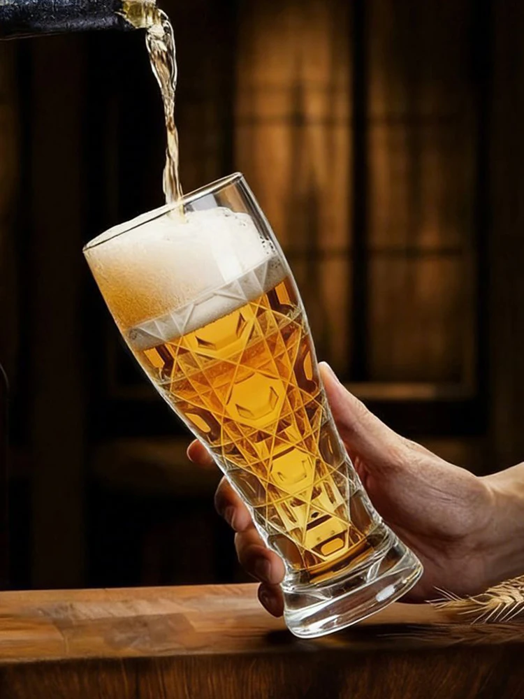 Beer Glass Coffee Mugs Trophy Shape Comfort with Distinctive Texture Beer Mug Suitable for Family Gatherings
