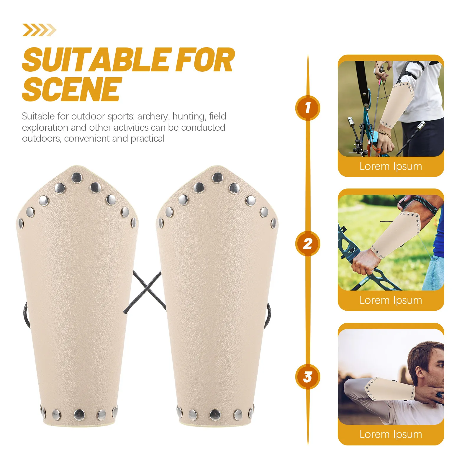 

1 пара защитных накладок на предплечье для стрельбы из лука, износостойкие, регулируемые, для взрослых и молодежи, для охоты, портативные