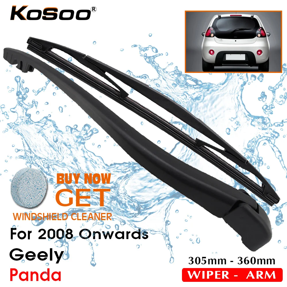 KOSOO Auto Rear Wiper Blade For Geely Panda,305mm 2008 Onwards Rear Window Windshield Wiper Blades Arm,Car Styling Accessories