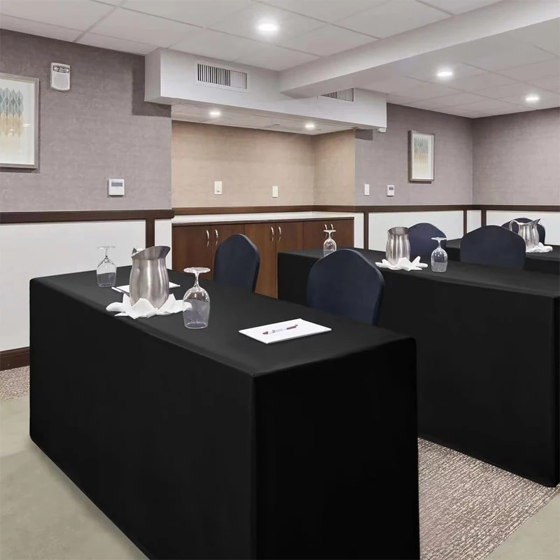 

6FT Spandex Stretch Fabric Table Cloth Elastic Office Conference Activities Sign-in Table Cover Wedding Party Banquet Tablecloth