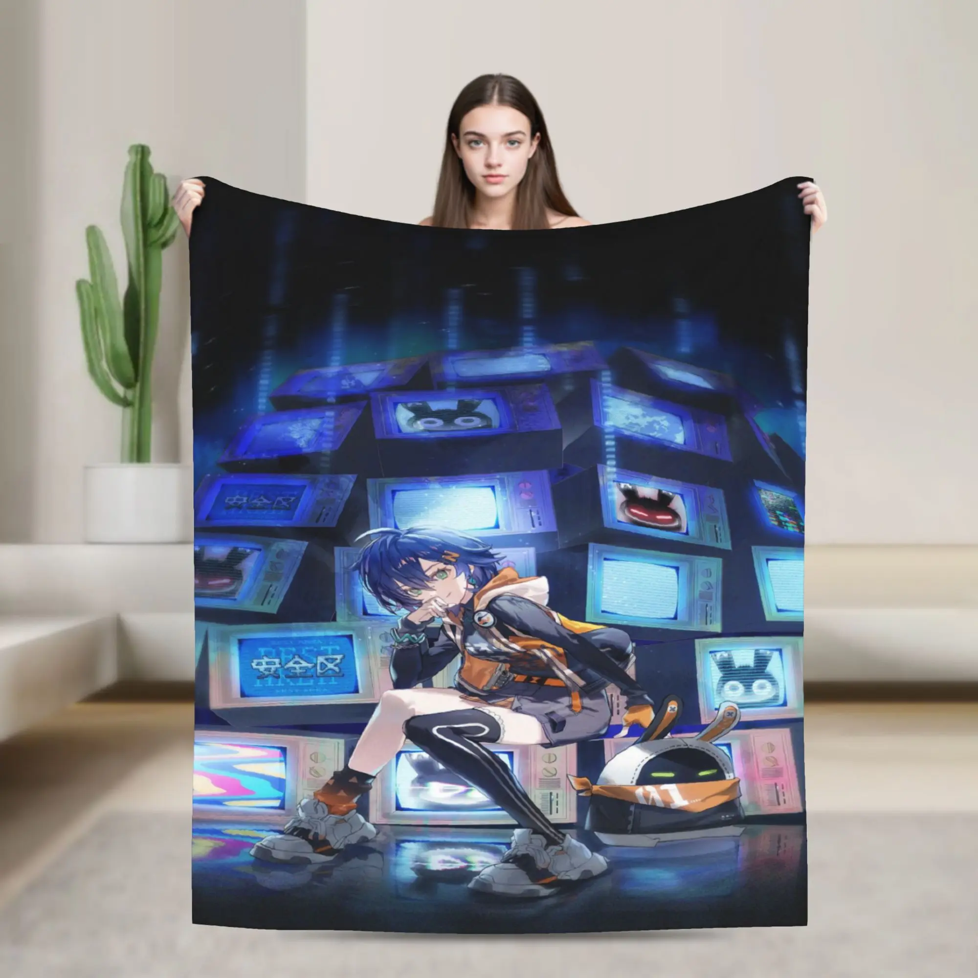 Comfortable Zenless Zone Zero Blanket Stuff Sofa Decorative  Blanket Throw Ultra-Soft Flannel for Travel
