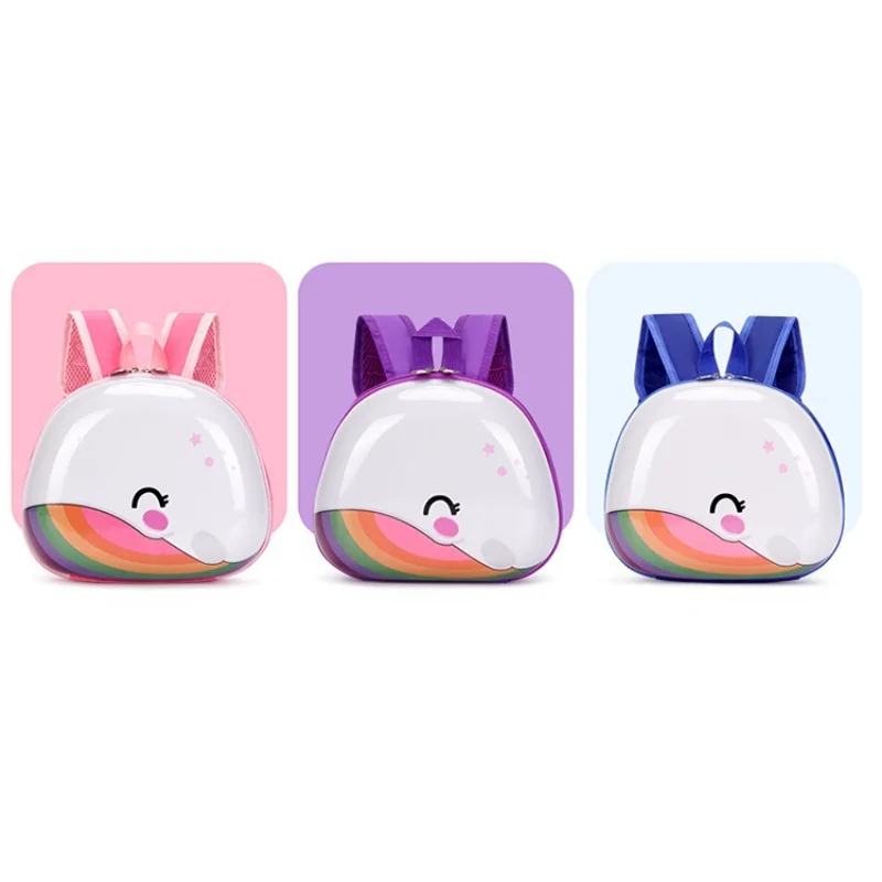 New Children's Fun Cute Children's Bags Cute Hard Shell Eggshell Backpack Rainbow Boys and Girls Baby Kindergarten School Bag