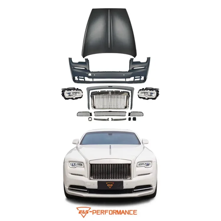 2015 2016 2017 To 2021 Body Kit For Rolls Royce Wraith Upgrade Old To New Style  Generation 1 To  2  PP Front Bumper Car Kit