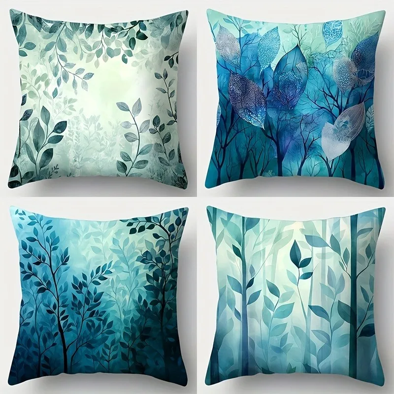 

Serene Green Leafy PillowcaseLiving room sofa cushion cover, soft and comfortable, bedroom room decoration