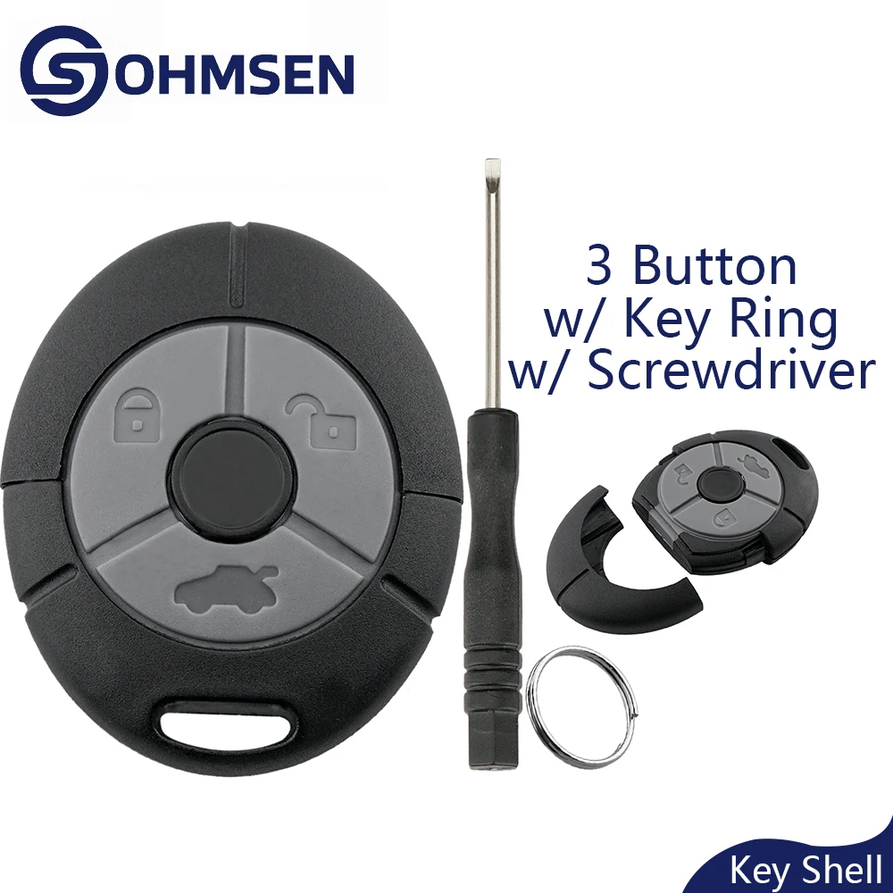 OHMSEN Capa para chave de carro com 3 botões para Rover 25 45 Streetwise MG TF ZR ZS remoto Fob Shell