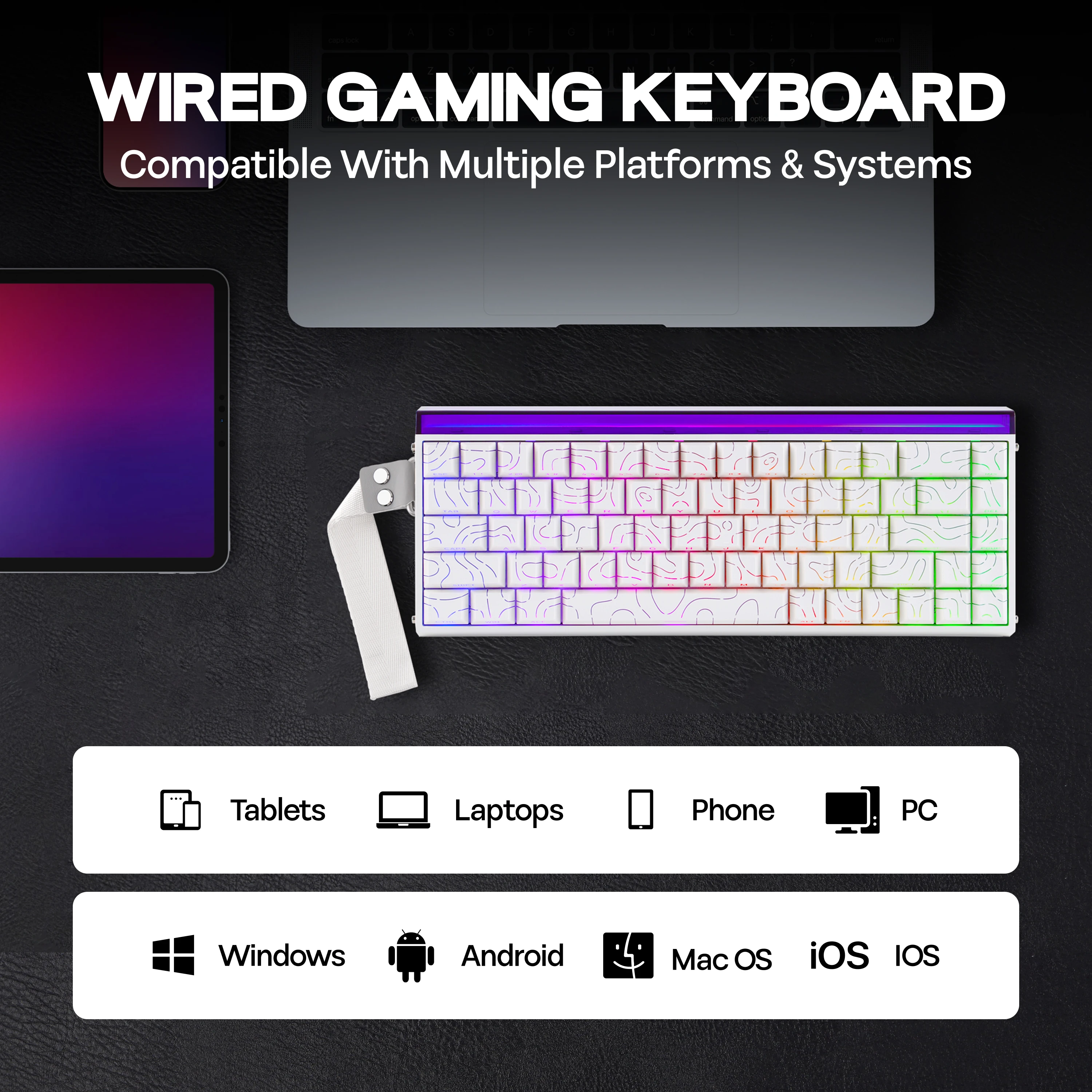 AULA Hero68 HE 65 % ANSI US-Layout Hot-Swap Wired Magnetic Gaming Keyboard 8 kHz Rapid Hall Effect Switch RGB-Hintergrundbeleuchtung Lichtbox
