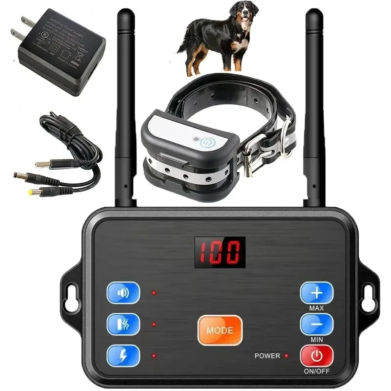 

1640f Wireless Dog Fence & Training Collar 2 in 1 Beep/Vibration/Shock Collars with Remote, Waterproof and Rechargeable Colla